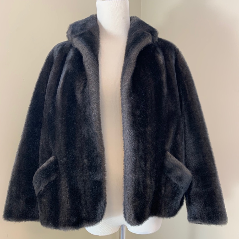 Vintage Faux Fur Shirt Coat Jacket Union Labels